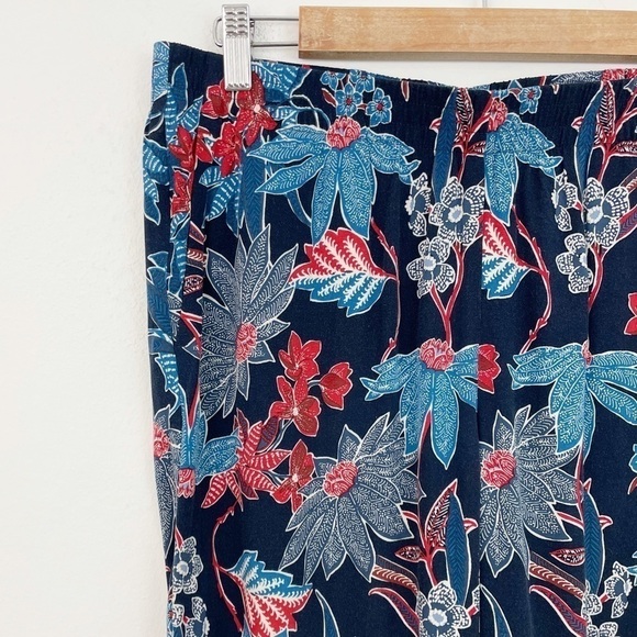 J. Jill Boho Floral Print Lagenlook Lightweight Wide Leg Casual Pants Size M - Picture 4 of 11